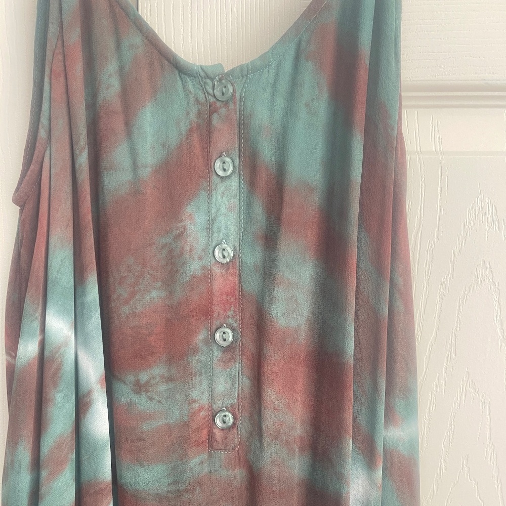 Young Fabulous & Broke Teal and Brown Tie-Dye Maxi Dress - Picture 10 of 16